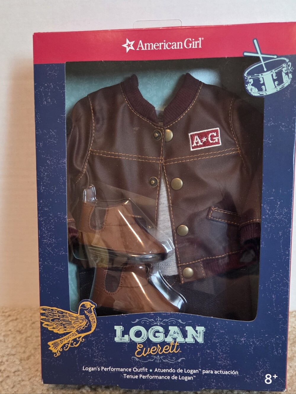 American Girl Doll Logan Everett Performance Outfit NIB Faux Leather Jacket